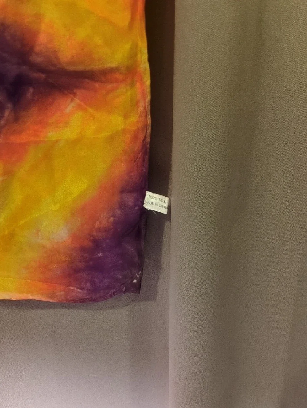 100% Silk Vibrant Tie-Dye Scarf